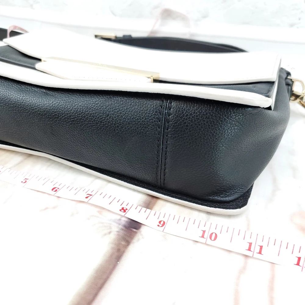 Kate Spade Black and Cream Leather Shoulder Bag